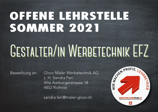 lehrstelle, gestalter/in werbetechnik